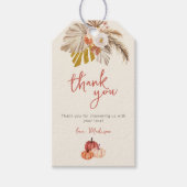 Boho Pumpkin Fall in Liebe mit Baby Danke Geschenkanhänger (Vorderseite)