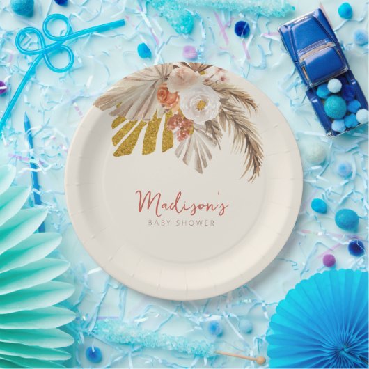 Boho Pumpkin Fall in Liebe mit Babydusche Pappteller (Party)