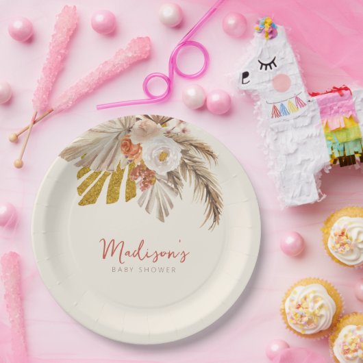 Boho Pumpkin Fall in Liebe mit Babydusche Pappteller (Party)