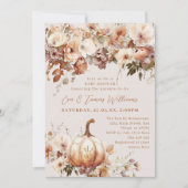 Boho Pumpkin Fall Rustic Chic Baby Dusche Einladung (Vorderseite)
