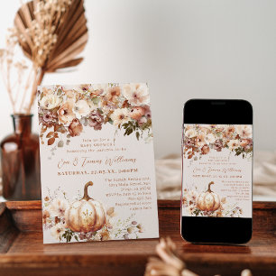 Boho Pumpkin Fall Rustic Chic Baby Dusche Einladung