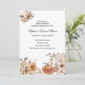 Boho Pumpkin Fall Rustic Chic Baby Dusche Invitati Einladung (Stehend Vorderseite)