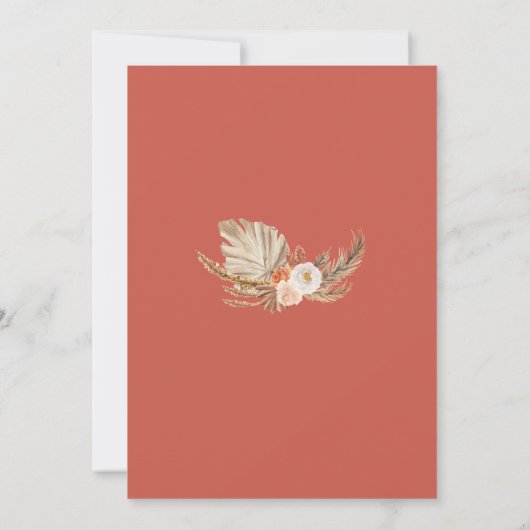 Boho Pumpkin fällt in Liebe mit Baby Danke Card Einladung (Rückseite)