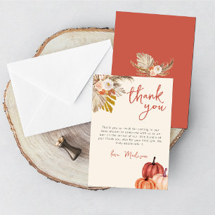 Boho Pumpkin fällt in Liebe mit Baby Danke Card Einladung