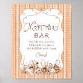 Boho Pumpkin Floral Baby Shower Mama-osa Bar Poster (Vorne)