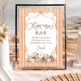 Boho Pumpkin Floral Baby Shower Mama-osa Bar Poster