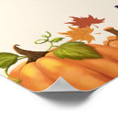 Boho Pumpkin Floral Fall Baby Dusche Begrüßungszei Poster (Ecke)