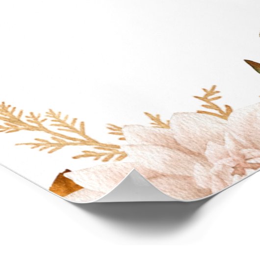 Boho Pumpkin Floral Fall Baby Dusche Begrüßungszei Poster (Ecke)