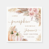 Boho Pumpkin Floral Fall Babydusche Napkins Serviette (Vorderseite)