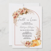 Boho Pumpkin Foliage Fall in Liebe Brautparty Einladung (Vorderseite)