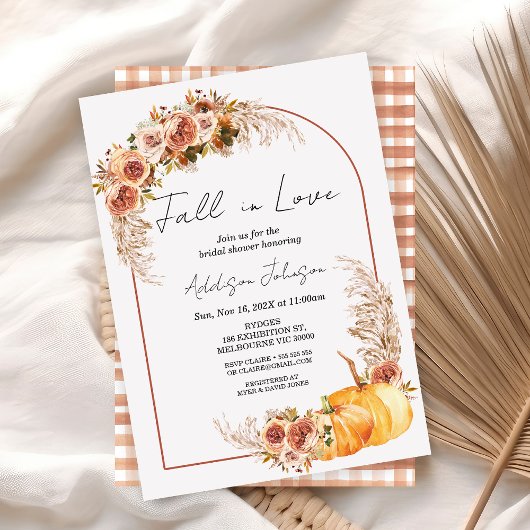 Boho Pumpkin Foliage Fall in Liebe Brautparty Einladung