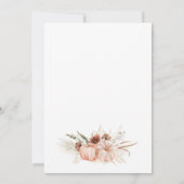 Boho Pumpkin Gender Neutral Autumn Baby Shower Einladung (Rückseite)
