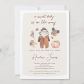 Boho Pumpkin Gender Neutral Autumn Baby Shower Einladung (Vorderseite)