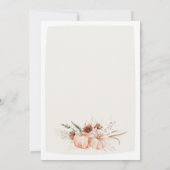 Boho Pumpkin Gender Neutral Autumn Baby Shower Einladung (Rückseite)