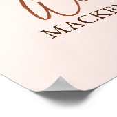 Boho Pumpkin Girl Fall Baby Dusche Begrüßungszeich Poster (Ecke)