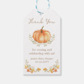 Boho Pumpkin Herbst Blätter Danke für Ihre Unterst Geschenkanhänger (Vorderseite)