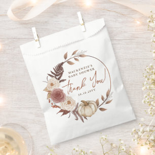 Boho Pumpkin Herbst Floral Girl Babydusche Geschenktütchen