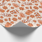 Boho Pumpkin Latte Coffee Floral Girl Herbst Herbs Geschenkpapier (Ecke)