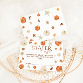 Boho Pumpkin Neutral Niedlich Diaper Raffle Begleitkarte