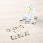 Boho Pumpkin Pampas Grass Elegantes Brautparty Rechteckiger Pappuntersetzer (Vor Ort)