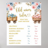 Boho Pumpkin Pampas Grass He or She Gender Reveal Poster (Vorne)