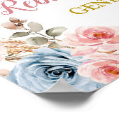 Boho Pumpkin Pampas Grass He or She Gender Reveal Poster (Ecke)