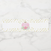 Boho Pumpkin Pink & Gold Baby Dusche Wasserflaschenetikett (Einzelnes Label)