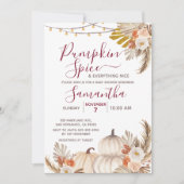 Boho Pumpkin Spice & Everything Nice Baby Dusche Einladung (Vorderseite)