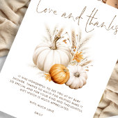 Boho Pumpkins Grasses Liebe und Danke Baby Dusche Karte