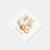 Boho Pumpkins Grasses Name Datum Kinderdusche Serviette (Ecke)