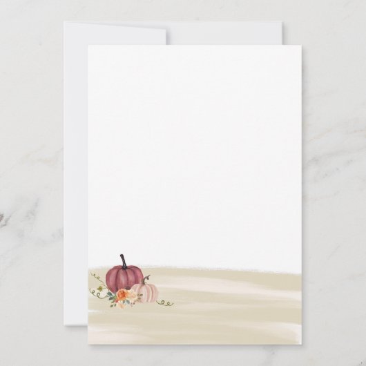 Boho Pumpkins Hochzeit im Herbst Einladung (Rückseite)