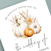 Boho Pumpkins Pampas QR Code Hochzeit im Herbst Einladung