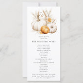 Boho Pumpkins Pampas Wedding Program Karte (Rückseite)