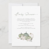 Boho Pumpkins Sage Green Baby Dusche Einladung (Vorderseite)