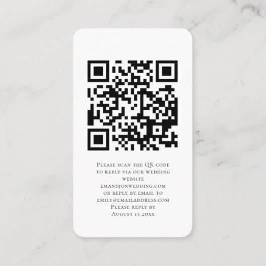 Boho Pumpkins Script QR Code Wedding RSVP Begleitkarte (Rückseite)