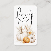 Boho Pumpkins Script QR Code Wedding RSVP