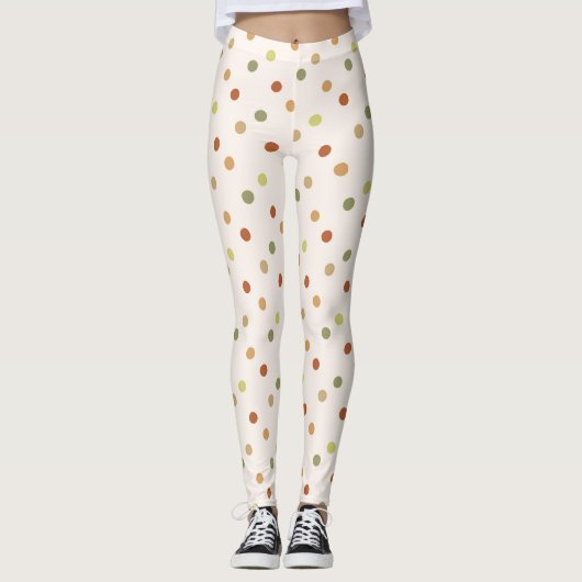 Boho-Punkte-Muster mit erdiger Note  Leggings (Vorderseite)