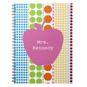 Boho punktiert rosa Apple-Lehrer Notizblock