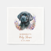 Boho Puppy Dog Moderne Terracotta Babydusche Serviette (Vorderseite)