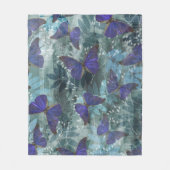 Boho Purple Butterfly & Cyan Botanical Original Fleecedecke (Vorderseite)