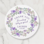 Boho Purple Floral Favor Geschenkanhänger (Vorderseite)