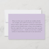 Boho Purple Floral Watercolor Wedding RSVP Karte (Rückseite)