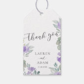 Boho Purple Floral Wedding Favor Geschenkanhänger (Vorderseite)