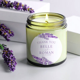 Boho Purple Lavender Watercolor Favor Wedding   Runder Aufkleber