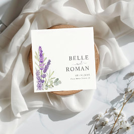 Boho Purple Lavender Watercolor Wedding  Serviette
