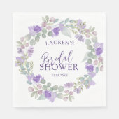Boho Purple & Sage Floral Bridal Shower Serviette (Vorderseite)