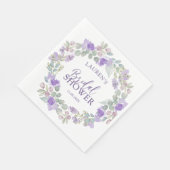 Boho Purple & Sage Floral Bridal Shower Serviette (Ecke)