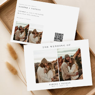 Boho QR-Code-Foto-Hochzeit Einladung