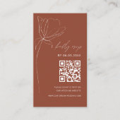 Boho QR Code Minimalistische UAWG Wedding Website Begleitkarte (Vorderseite)