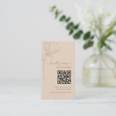 Boho QR Code Minimalistische UAWG Wedding Website Begleitkarte (Stehend Vorderseite)